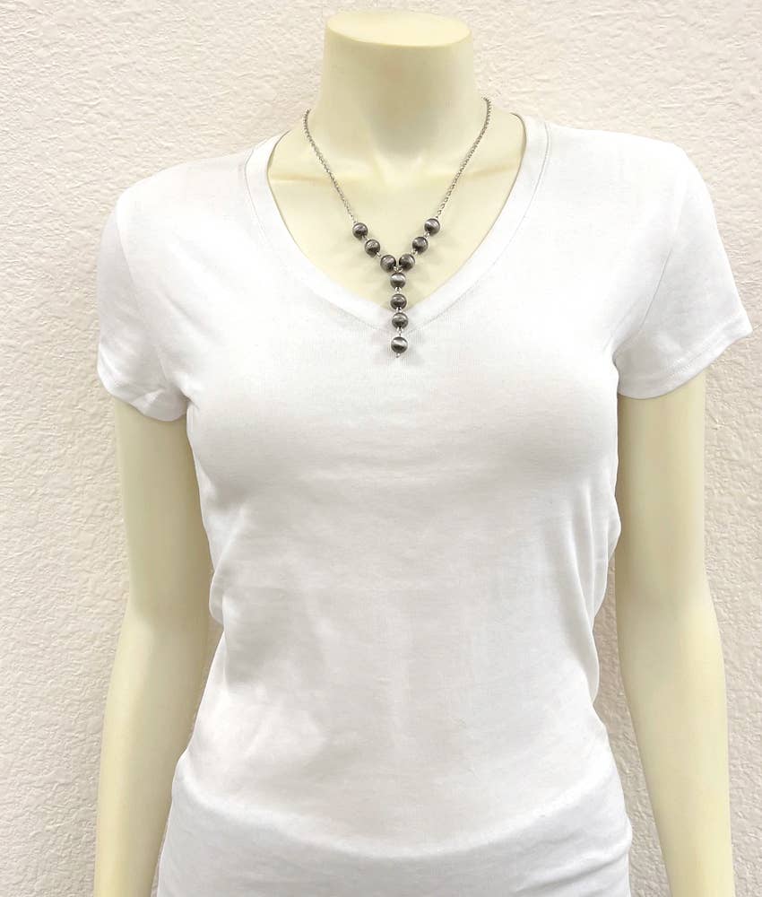 Handmade 20" 10mm Navajo Bead Y-Necklace