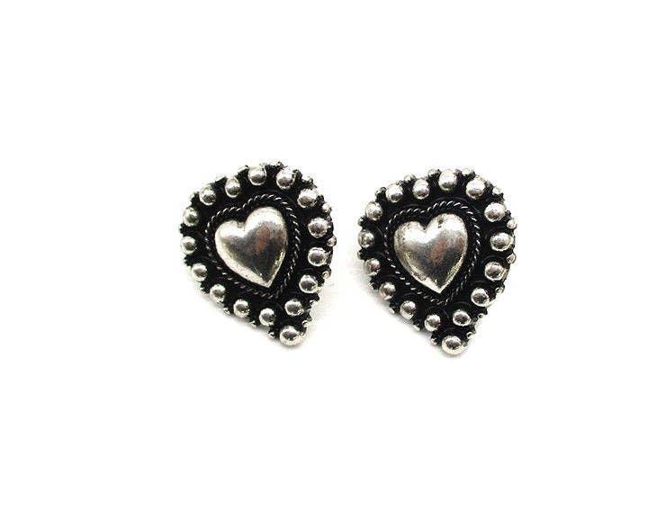 Western Small Heart Bubble Post Earring