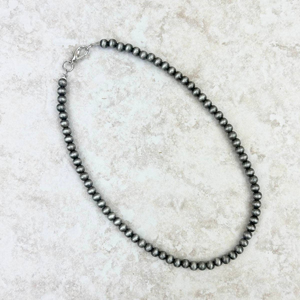 18" 6mm Faux Navajo pearl Necklace