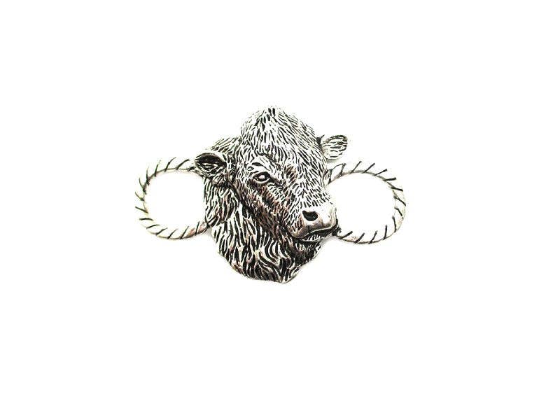 Western Cow Head Scarf Charm