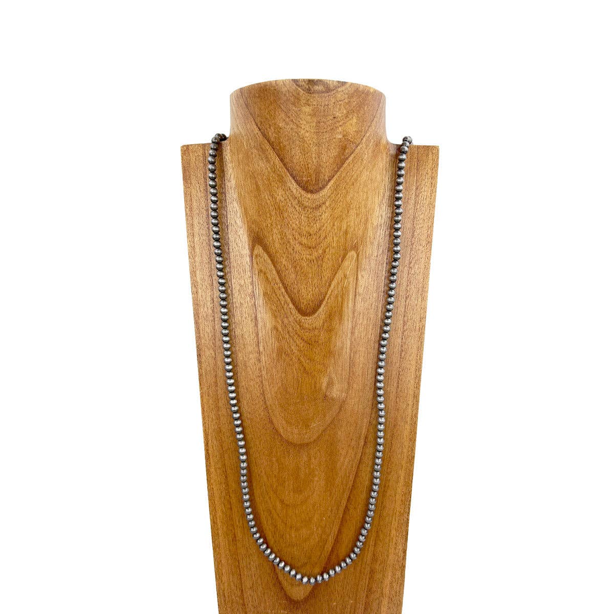 60" 6mm Faux Navajo pearl Necklace