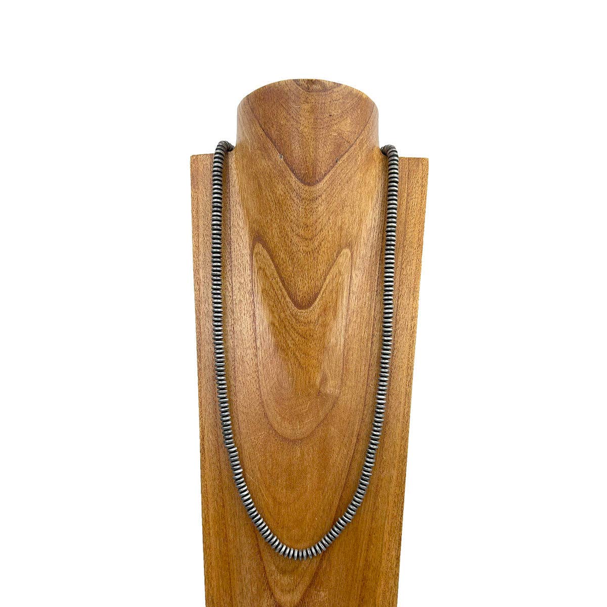 33" 8mm flat Faux Navajo pearl Necklace