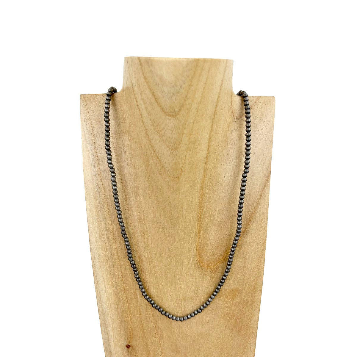 30" 4mm Faux Navajo pearl Necklace