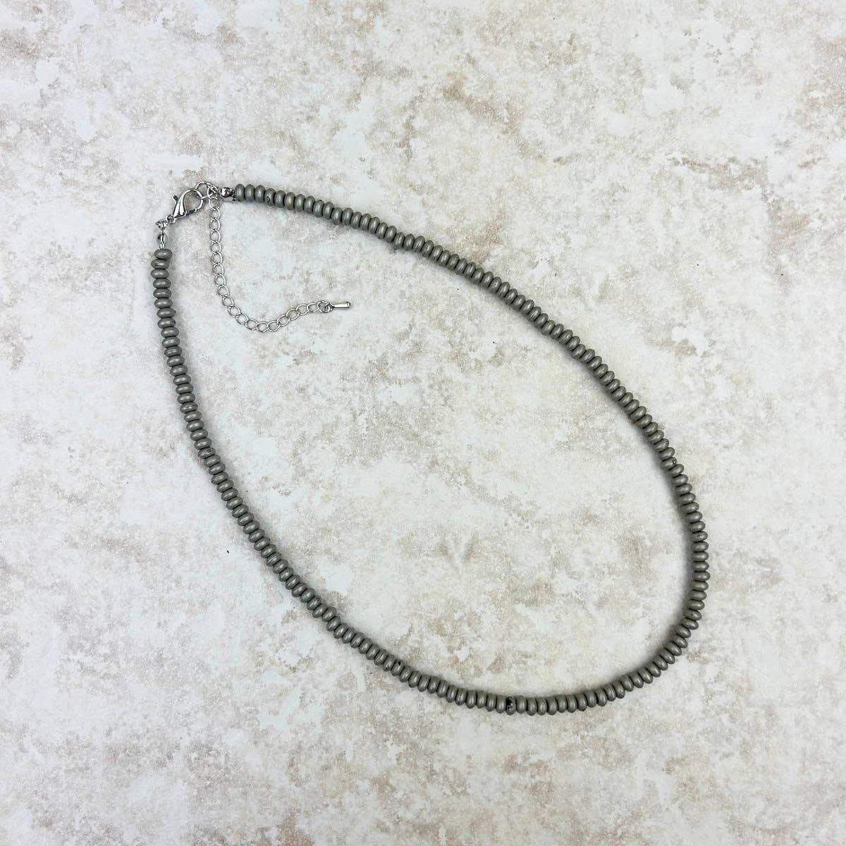 16 " 5mm roundel Faux Navajo pearl Necklace