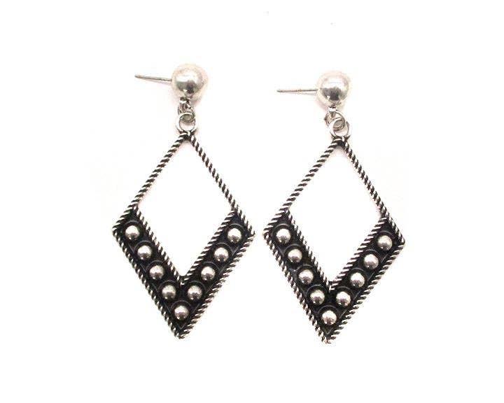 Western Diamond Cut Bubble Dangle Earring