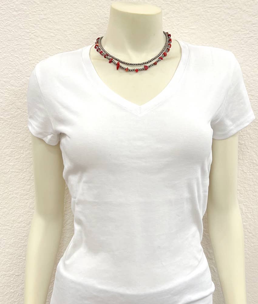 16" Handmade Navajo Coral Necklace