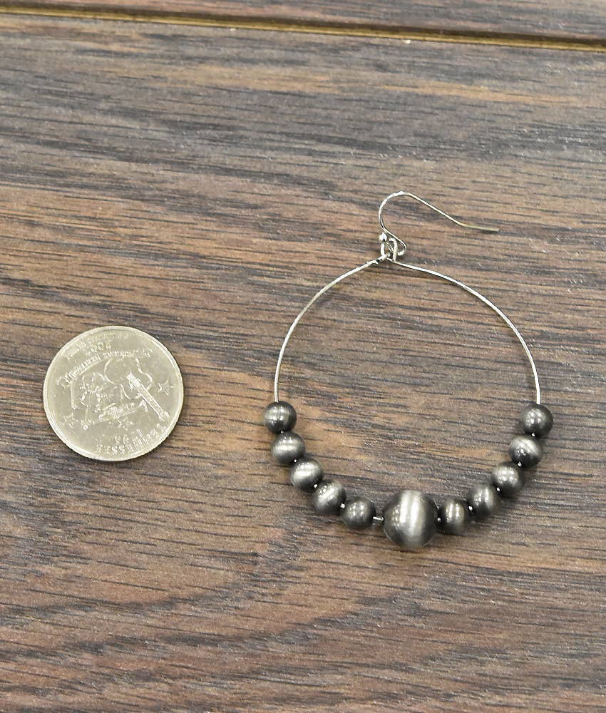 Handmade Navajo Bead Hoop Earrings