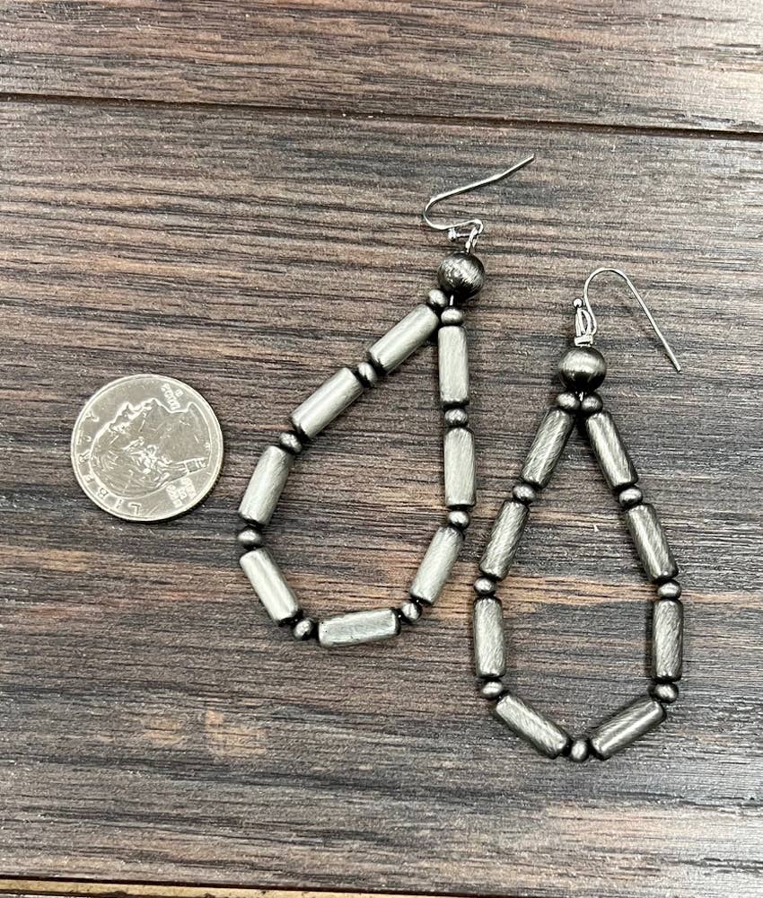 3" Handmade Cylindrical Navajo Bead Earrings