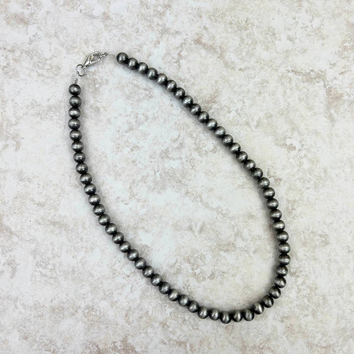 15" 8mm Faux Navajo pearl Necklace