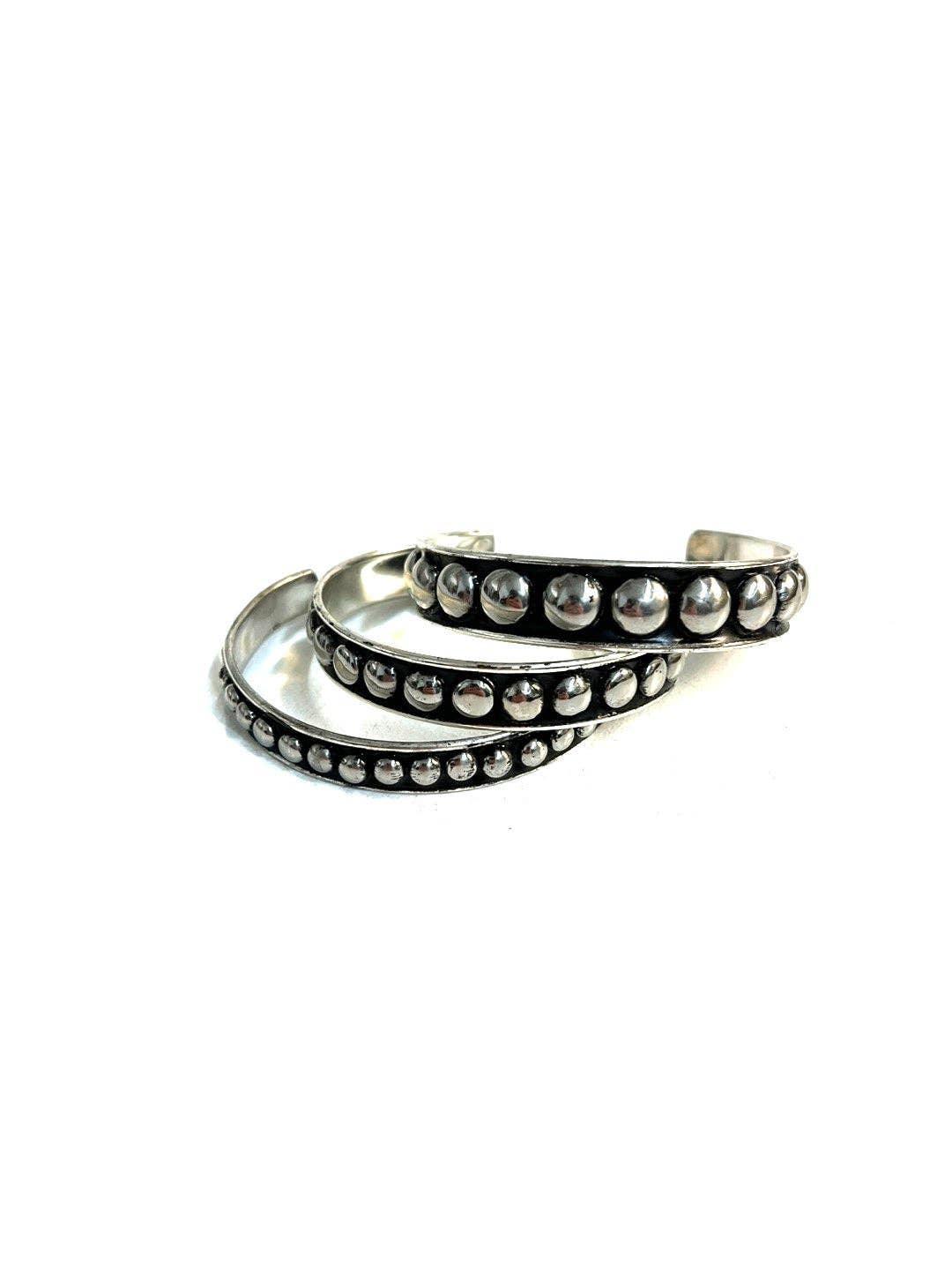 WESTERN BUBBLE METAL CUFF BRACELET: Large