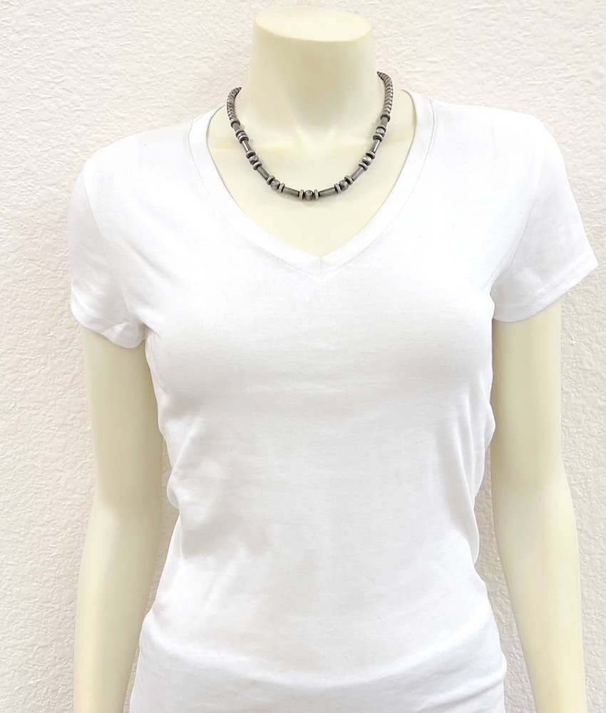 Handmade 18" Cylindrical Navajo Bead Necklace