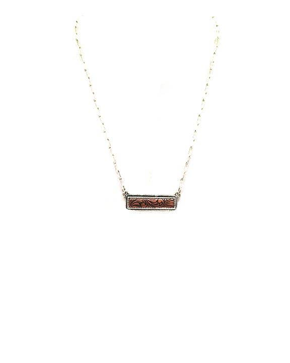 Western Dainty Bar Necklace: Silver