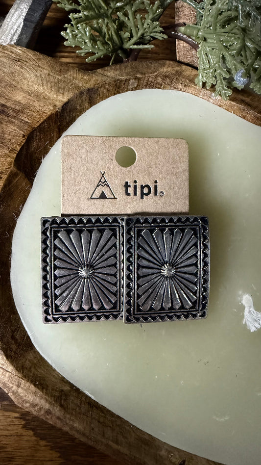 WESTERN CONCHO DESIGN POST EARRINGS