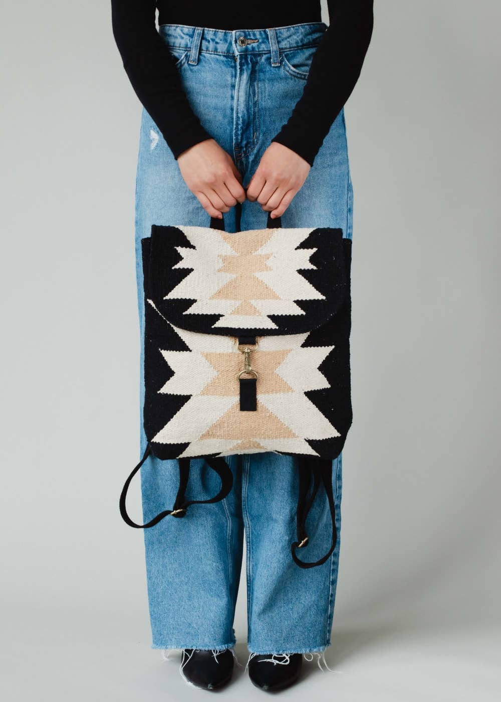 Black, Cream & Tan Aztec Backpack