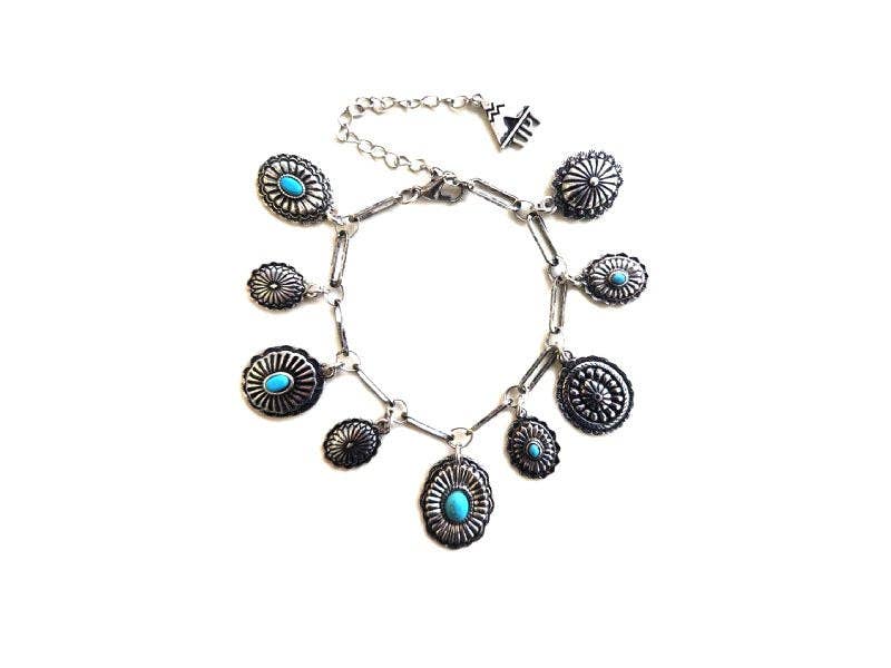 Western Concho Charm Bracelet