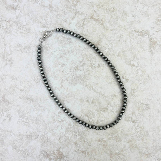 16 Inches 6mm Faux Navajo pearl Necklace