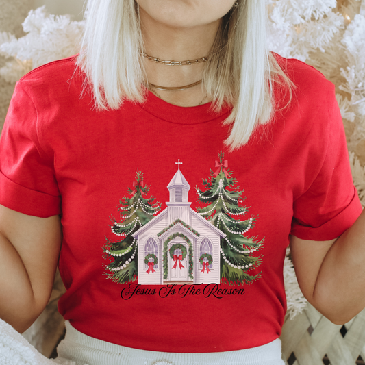 Jesus Is The Reason Christmas Tee – Rustic Church Holiday Shirt