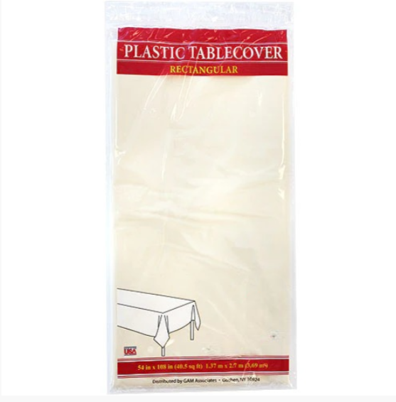 54"x108" Tablecover – Durable and Disposable in Vibrant Colors: White / 24