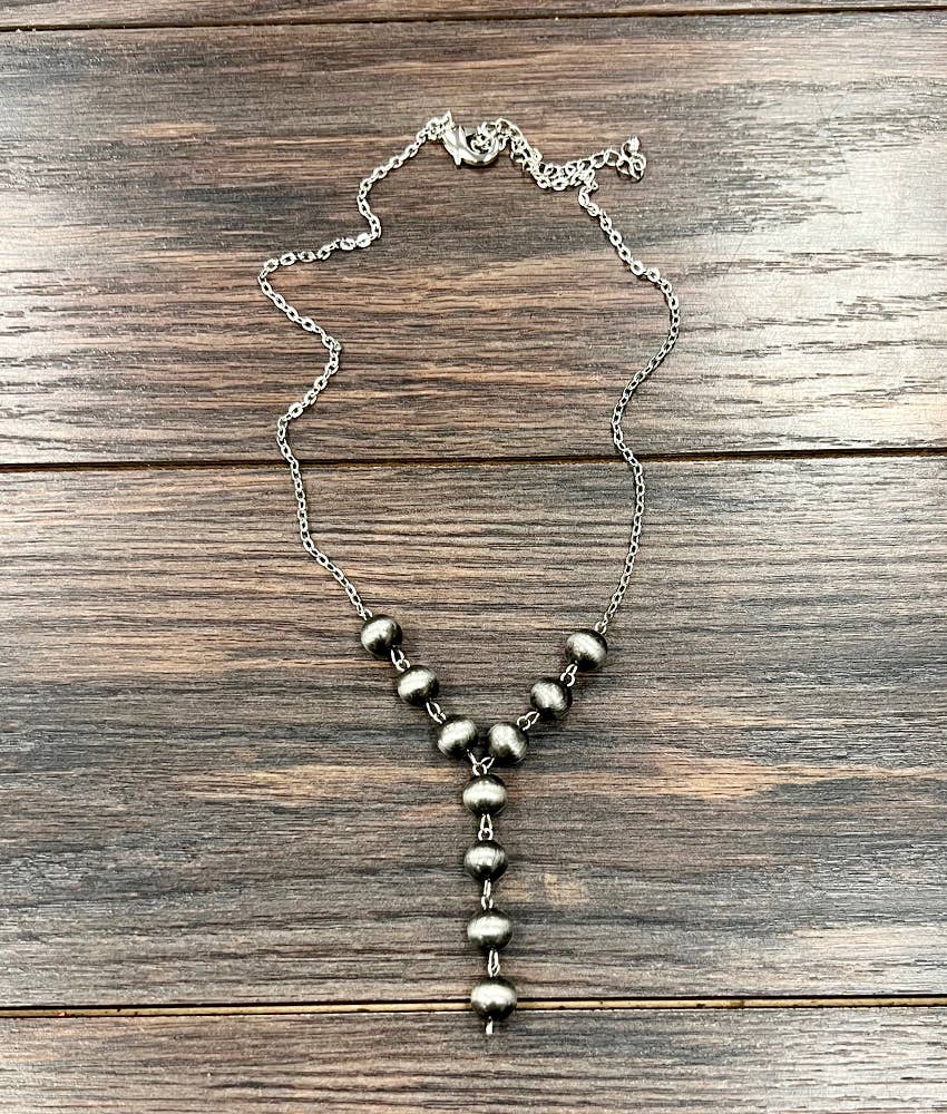 Handmade 20" 10mm Navajo Bead Y-Necklace