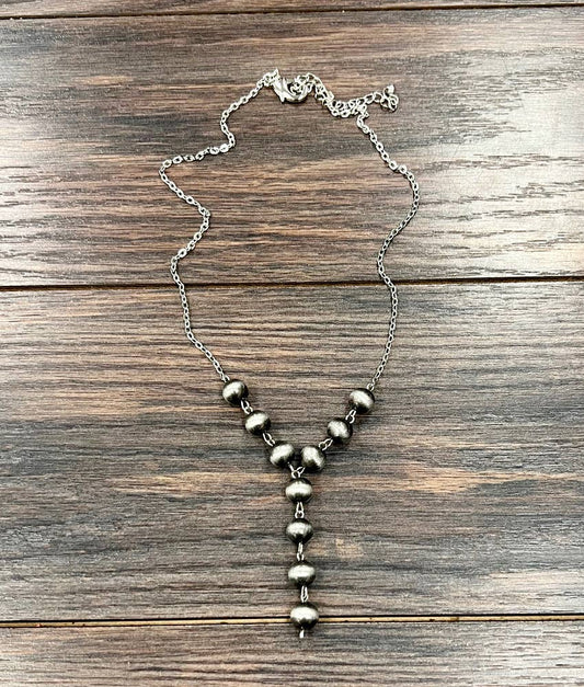 Handmade 20" 10mm Navajo Bead Y-Necklace