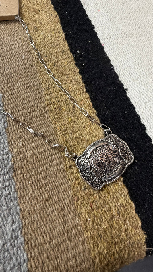 Western Belt Buckle Necklace