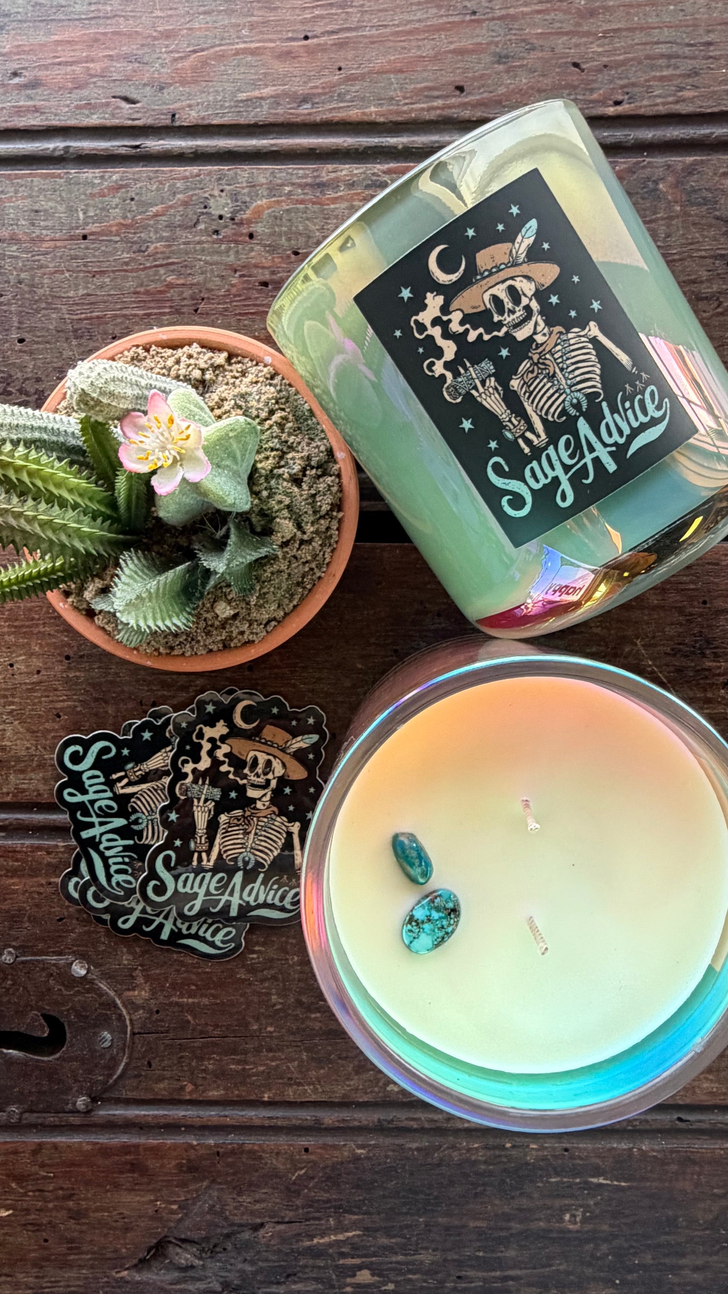 Eclectic West Candle with Genuine Turquoise