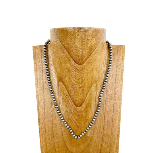 21" 6mm Faux Navajo pearl Necklace