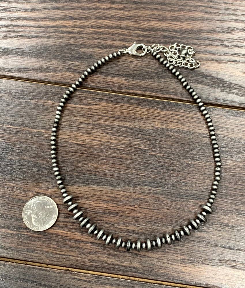 Handmade 15" Rondelle Navajo Bead Necklace