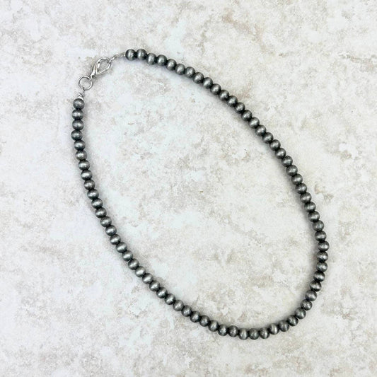 18" 6mm Faux Navajo pearl Necklace