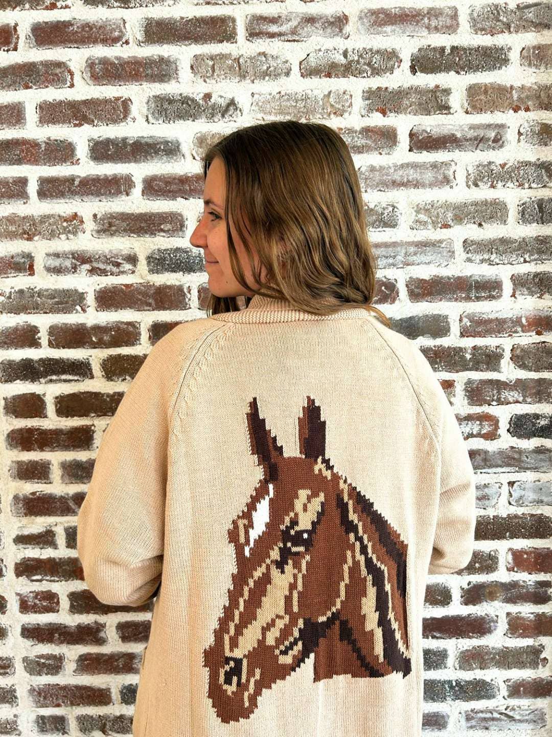 Equine Embrace Jacquard Sweater: Large