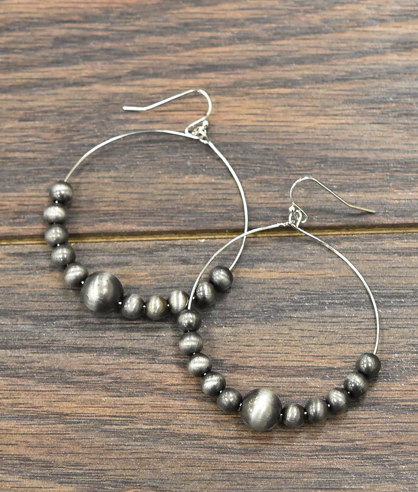 Handmade Navajo Bead Hoop Earrings