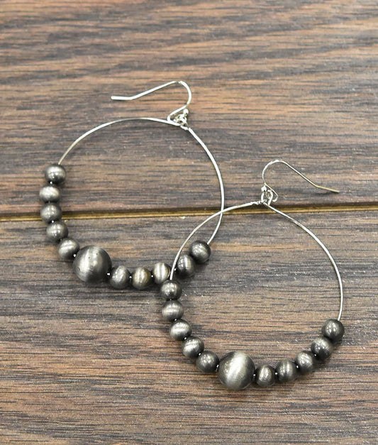 Handmade Navajo Bead Hoop Earrings