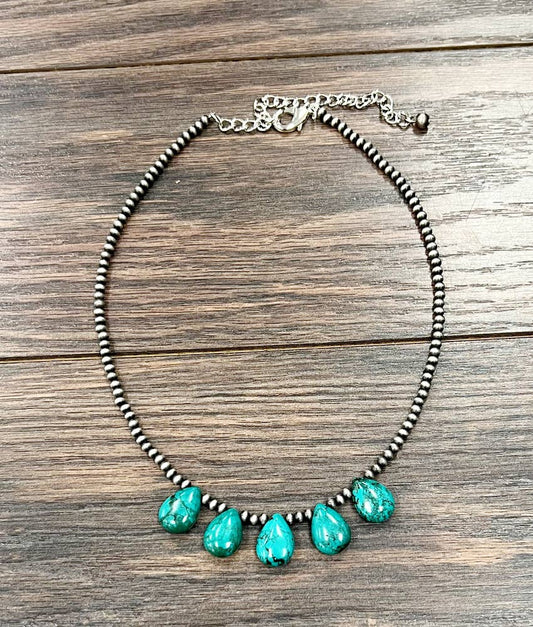 17" Handmade Navajo Turquoise Necklace