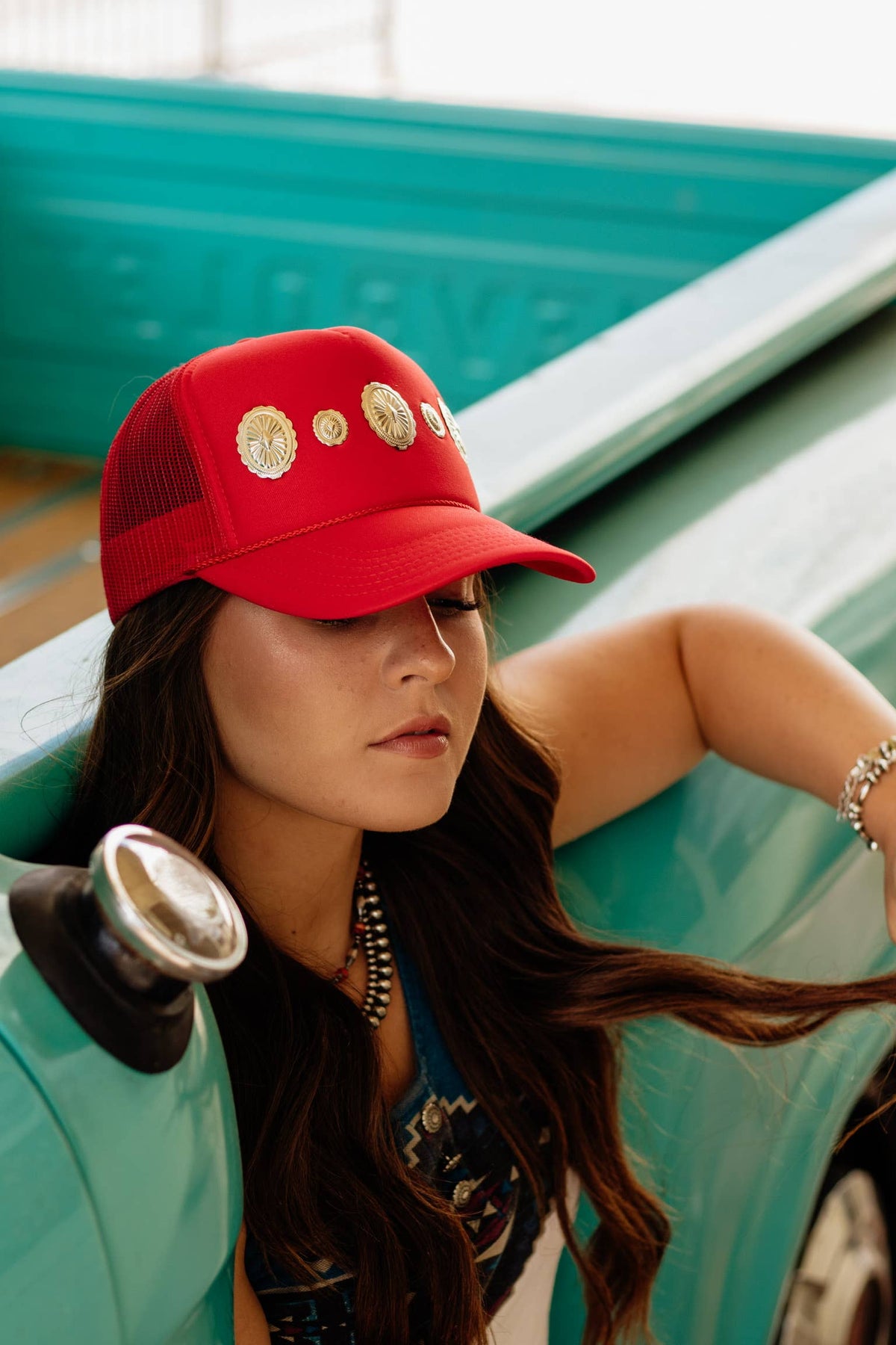 Red Concho Foam Trucker Hat