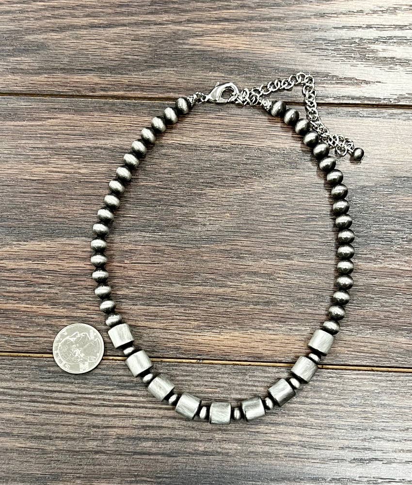 Handmade 15" Cylindrical Navajo Bead Necklace