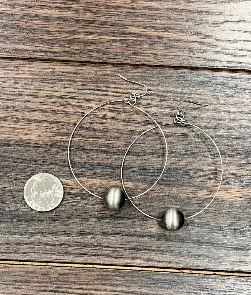 65mm Handmade Navajo Bead Hoop Earrings