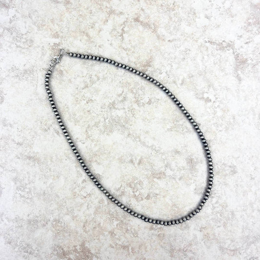 16" 4mm Faux Navajo pearl Necklace