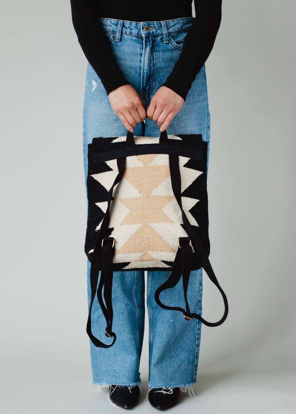 Black, Cream & Tan Aztec Backpack