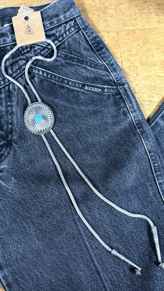 Western Turquoise Concho Bolo Necklace