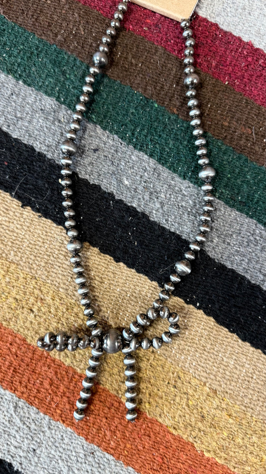 Western Navajo Pearl Ribbon Necklace