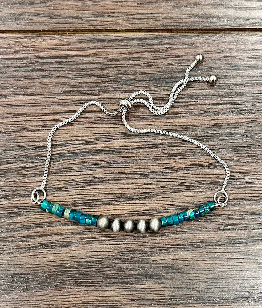 Handmade Navajo Gemstone Adjustable Bracelet