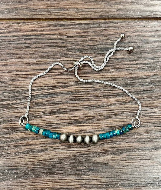 Handmade Navajo Gemstone Adjustable Bracelet