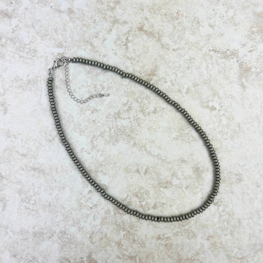 16 " 5mm roundel Faux Navajo pearl Necklace