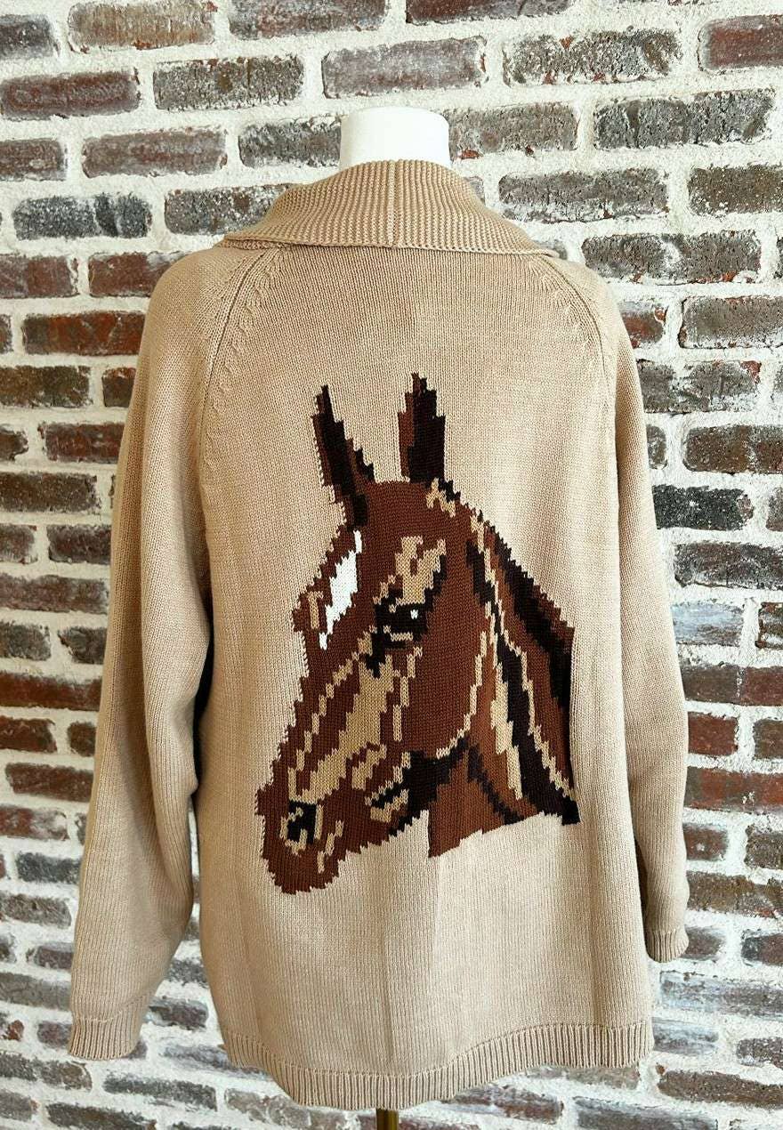 Equine Embrace Jacquard Sweater: Large