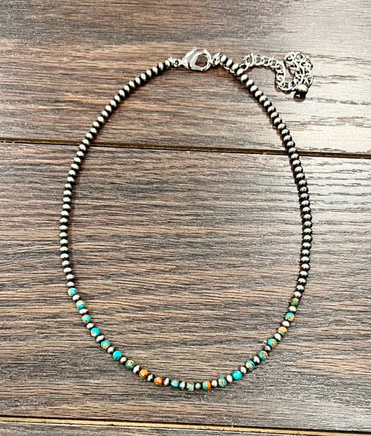 Handmade 16" Navajo Gemstone Necklace