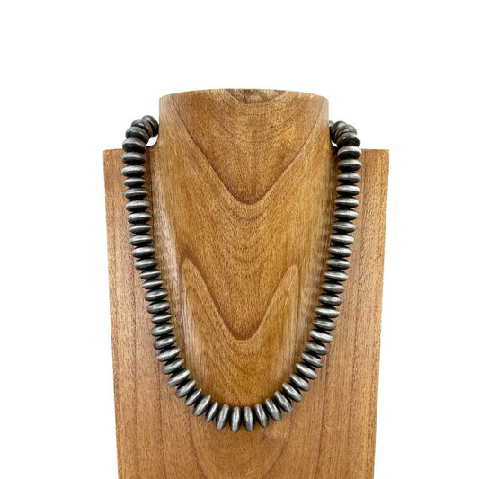 21" 15mm rounded Faux Navajo pearl Necklace