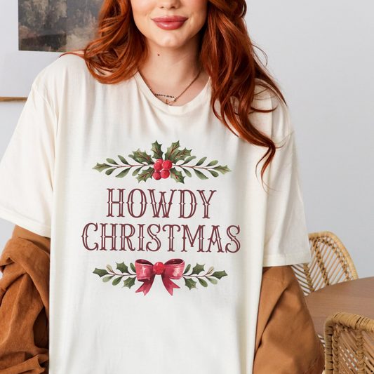Howdy Christmas Tee – Western Holiday Cowgirl Shirt