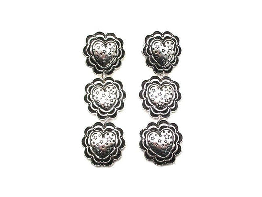 Western Etched Heart 3 Dangle Earring