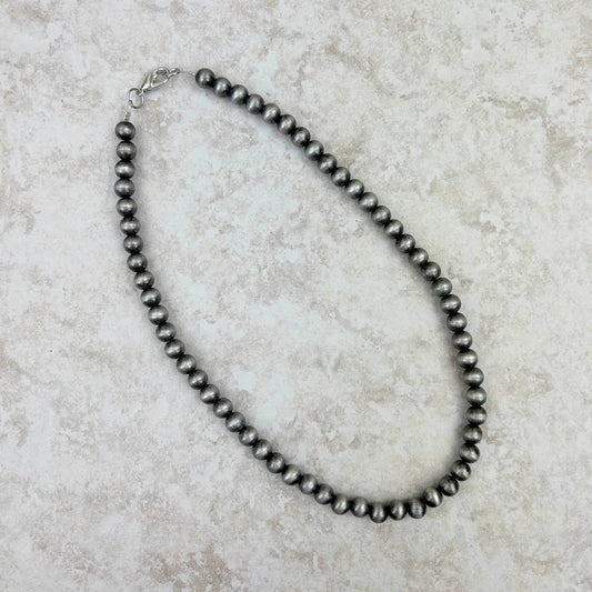 17" 8mm Faux Navajo pearl Necklace
