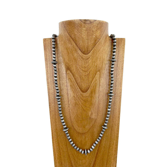 34" 8mm Faux Navajo pearl Necklace